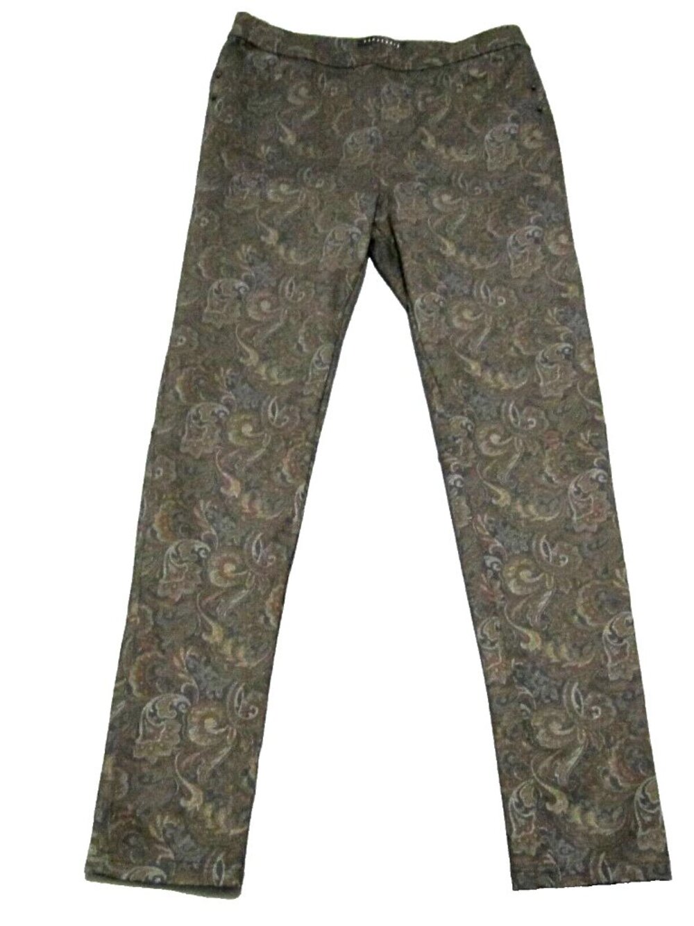 SANCTUARY ANTHROPOLOGIE Womens Pants Sz M Stretch Skinny Brown Paisley